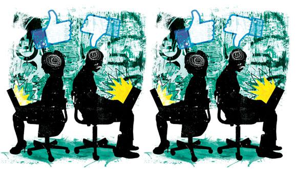 "Tal vez, la digitalización termina liquidando la apatía de nuestras muchedumbres" (Ilustración: Raúl Rodríguez).
