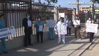 Médicos y enfermeras del hospital María Auxiliadora protestan por falta de equipos de protección