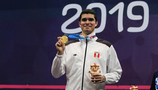 Diego Elías, ganador en squash. (Sebastian Castañeda / Lima 2019)