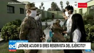 Coronavirus en Perú: Realizan llamamiento a las reservas del Ejército en Chorrillos 