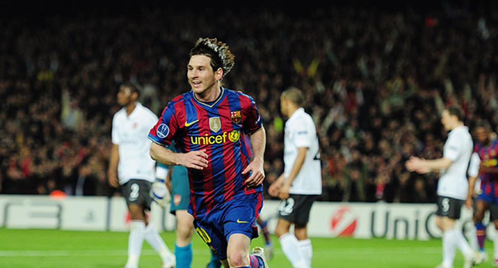 Lionel Messi y poker ante el Arsenal en el 2010. (Foto: Getty Images)