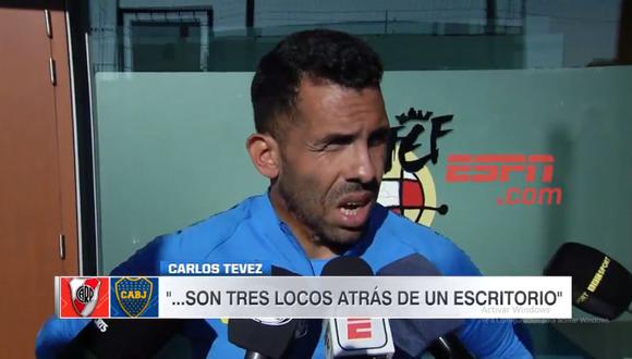 Carlos Tevez tuvo duras palabras en contra de los dirigentes de la Conmebol. El comentado episodio se dio en el arribo de Boca Juniors a España (Foto: captura de pantalla ESPN)
