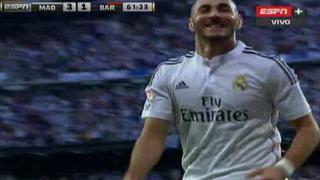 Golazo de Real Madrid: Benzema marcó el tercero ante Barcelona