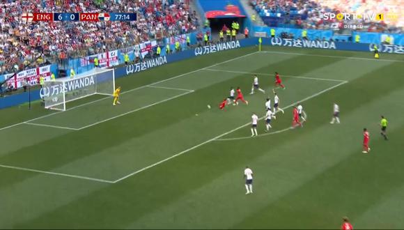 Felipe Baloy marcó el primer gol de la selección de Panamá en la historia de la Copa del Mundo. El tanto llegó a los 78 minutos del encuentro y significó el 6-1 parcial frente a Inglaterra (Autor: FIFA / Fuente: Sport TV / Foto: captura de pantalla)