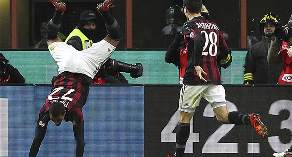 Así festejó su gol Prince Boateng en su regresó al Milan. (Foto: Getty Images)
