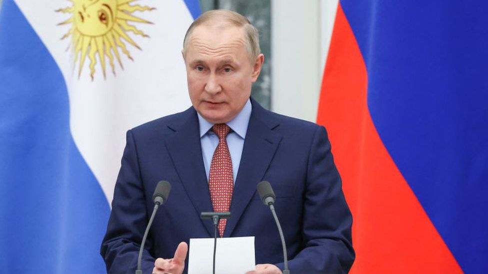 Russian President Vladimir Putin has accused Washington of trying to draw his country into war against Ukraine.  (GETTY IMAGES).