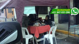 Chorrillos: negocio instala toldo, mesa y sillas en pista