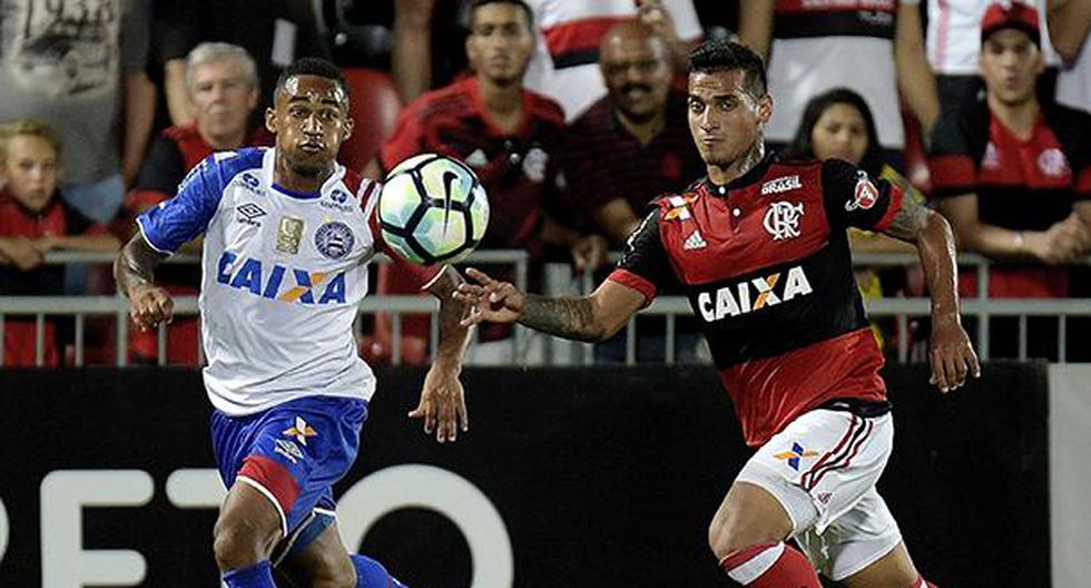 Flamengo vs Bahía se enfrentan EN VIVO y EN DIRECTO este jueves 19 de octubre a las 6:00 pm (Horario peruano - 8:00 pm Brasil), con Paolo Guerrero y Miguel Trauco por la fecha 29 del Brasileirao. (Foto: Getty Images)