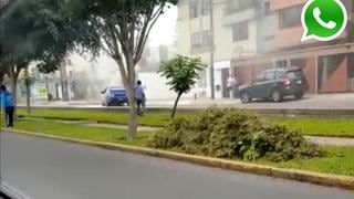 WhatsApp: chofer salvó de milagro en incendio de auto en Surco