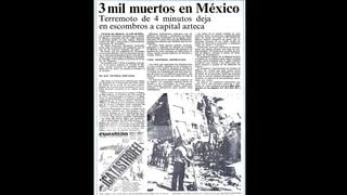 México: así informó El Comercio sobre el terremoto de 1985
