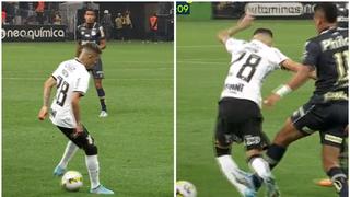 Futbolista de Corinthians recibió ‘planchazo’ por hacer un lujo en la goleada de su equipo | VIDEO