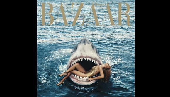 Rihanna nada con tiburones en espectacular sesión fotográfica