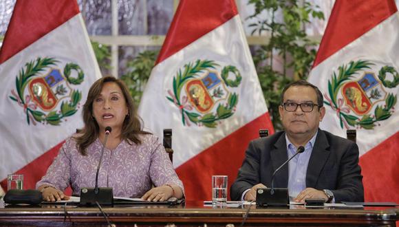 La presidenta Dina Boluarte brindó una conferencia de prensa para anunciar medidas a favor de la región Puno. (Foto: Joel Alonzo / @photo.gec)