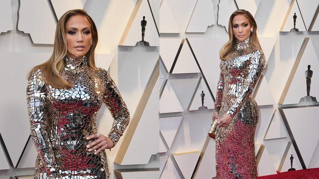 Jennifer Lopez en la alfombra roja de los premios Oscar 2019. (Foto: AFP)