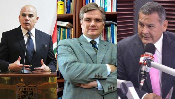 Los juristas Ernesto Álvarez, Carlos Hakansson y Wilber Medina han adelantado opinión sobre temas que se debatirán en las próximas sesiones del Tribunal Constitucional. (Composición).