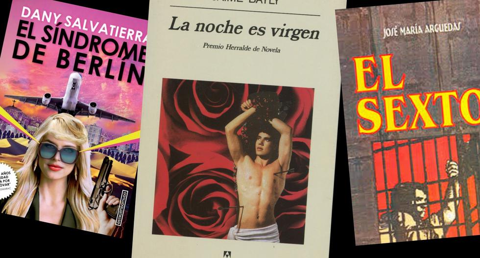Día del orgullo LGBT: Portadas de "Síndrome de Berlín" (Dany Salvatierra), "La noche es virgen" (Jaime Bayly) y "El sexto" (José María Arguedas); que incluyen a algunos de los más representativos personajes LGBT de la literatura peruana. Fotos: Estruendomudo/ Tusquets.