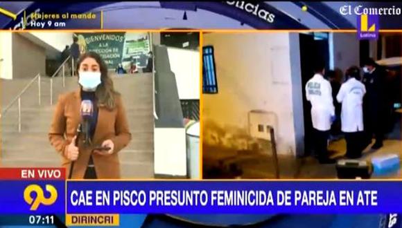 El sujeto es sindicado como el principal sospechoso de haber asesinado a su expareja el último lunes y luego haber prendido fuego al departamento en el que vivía la mujer. (Foto: captura de video Latina)