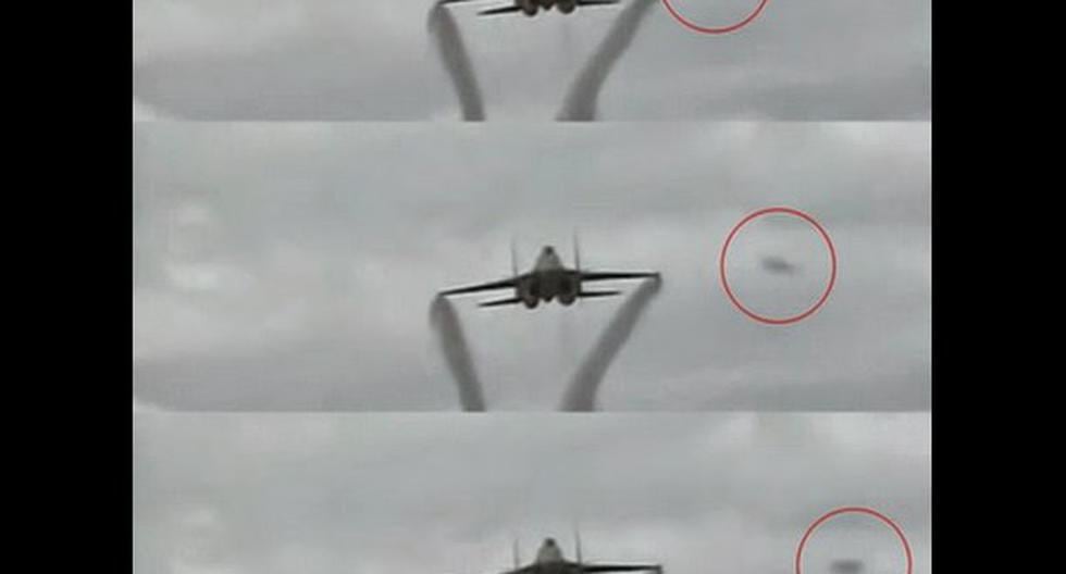 Captan un objeto volador no identificado en presentación de aviones de combate. (Foto: YouTube)