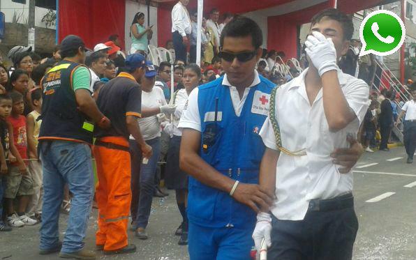 WhatsApp: niños se desmayan en desfile por Fiestas Patrias - 1
