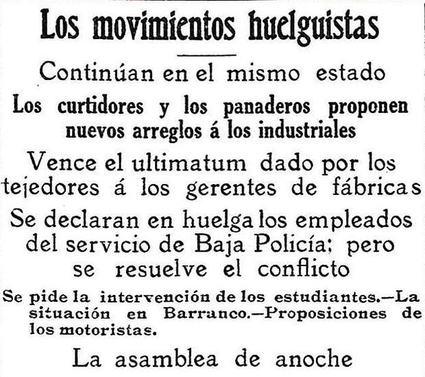 Uno de los primeros gremios en iniciar protestas en la capital peruana fue el de los panaderos. (Foto-titular: GEC Archivo Histórico) 