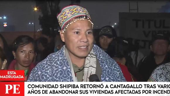 Comunidad shipibo-conibo retornó esta madrugada a Cantagallo (Captura: América Noticias)