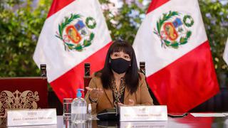 Mirtha Vásquez y ministros de Economía, Educación y Salud brindaron una conferencia de prensa en la sede de la PCM 