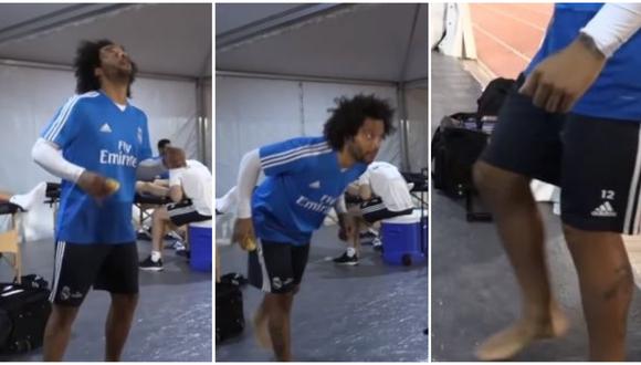 El brasileño Marcelo es protagonista de un video viral en Facebook en el que sorprende con la naturalidad con la que domina la pequeña pelota. (Foto: captura de video)