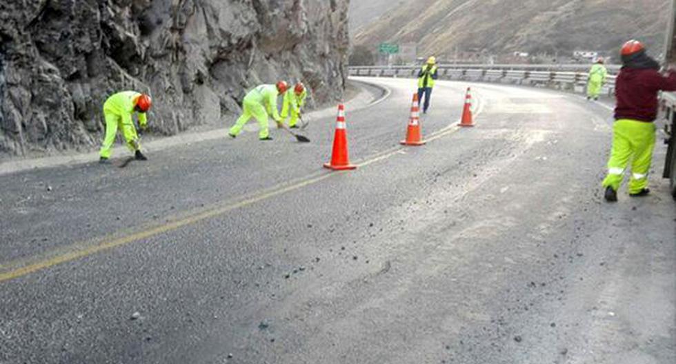 Cierran tramo de la Carretera Central por deslizamientos tras sismos.
 (Andina)