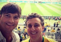 Ashton Kutcher alentó a Brasil en partido contra Alemania en el Mineirao