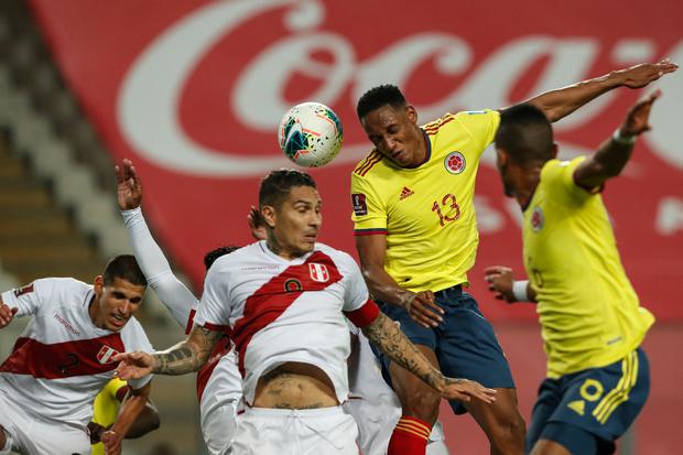 Yerry Mina scored one of the goals in Colombia's 3-0 win over Peru in Lima in June 2021 |  Photo: AFP