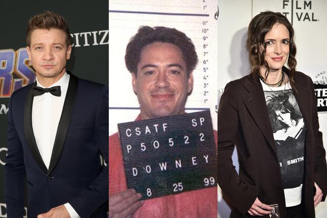 Jeremy Renner, Robert Downey Jr. y Winona Ryder han dado qué hablar negativamente por diversas razones. Fotos: AFP/ Difusión.