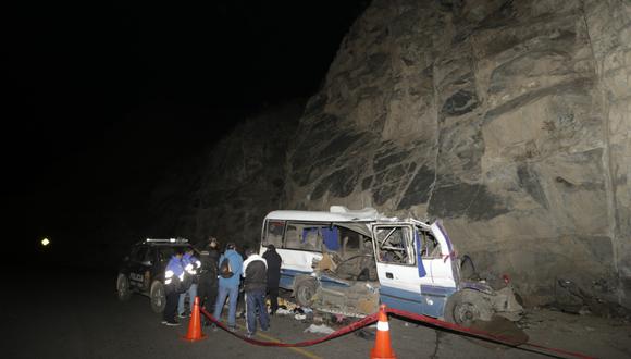 El accidente se produjo en el kilómetro 69 de la carretera de Canta. Los fallecidos habían ido a Obrajillo. (Foto: José Caja/ GEC)