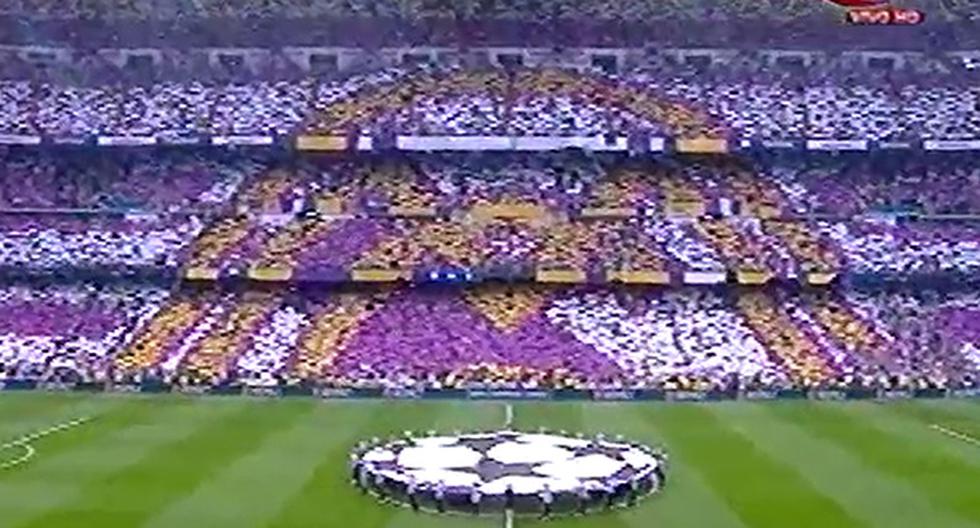 El Santiago Bernabéu se vistió de gala para esta noche en Madrid (Foto: Captura)