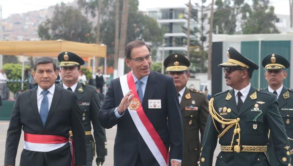 Presidente Martín Vizcarra ratificó apoyo a la Policía Nacional durante ceremonia de aniversario la institución (Foto: Presidencia de la República)