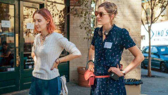 Oscar 2018. De izquierda a derecha Saoirse Ronan y Greta Gerwig, protagonista y directora de "Lady Bird", respectivamente. (Foto: Difusión)
