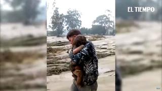 El milagroso rescate de un bebé tras una avalancha en Colombia | VIDEO