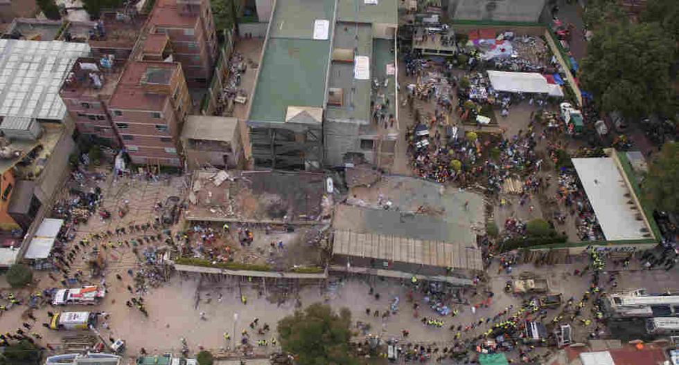 Vista aérea del colegio Rébsamen. (Foto: Getty Images)