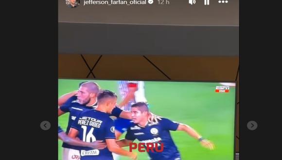 ¡Se olvidó del hinchaje! La emotiva celebración de Jefferson Farfán tras el gol de Corzo con Universitario ante Junior por la Copa Libertadores. (Foto: captura Instagram)
