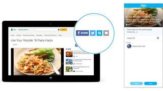 Microsoft presentó el nuevos botón compartir en Skype