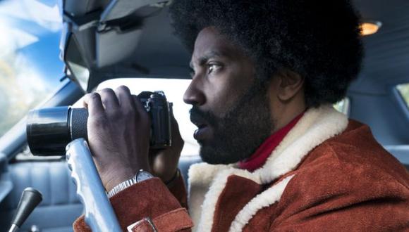 El actor John David Washington interpreta a Ron Stallworth en la película "BlacKkKlansman".