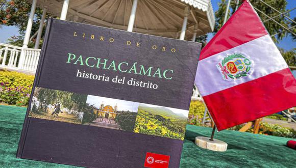 El libro sobre Pachacámac cuenta detalles del distrito. (Foto: Municipalidad de Pachacámac)
