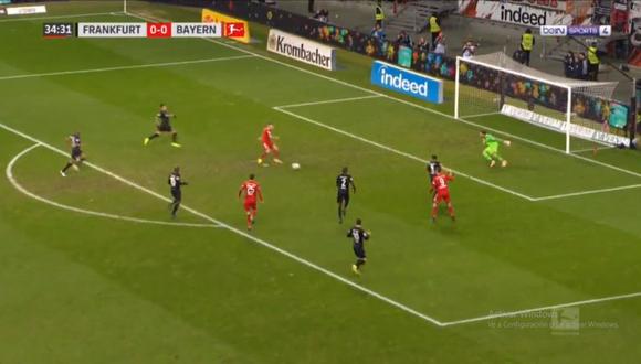 Franck Ribéry colocó el 1-0 en el Bayern Múnich vs. Eintracht Frankfurt por la jornada 17 de la Bundesliga (Foto: captura de pantalla)