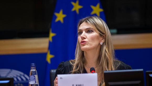 La griega Eva Kaili, una de las vicepresidentas en ejercicio del Parlamento Europeo. (ERIC VIDAL / EUROPEAN PARLIAMENT / AFP).