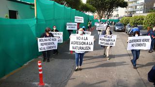 Miraflores: grupo de vecinos protesta por construcción de parque Bicentenario