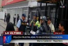 Cercado de Lima: Policía frustra asalto a un banco