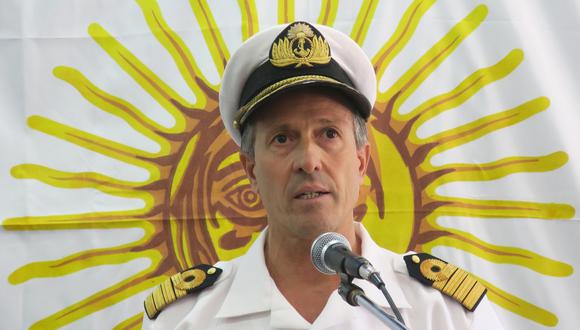 El capitán de navío y portavoz de la Armada Argentina, Enrique Balbi, es el encargado de informar sobre la búsqueda del submarino ARA San Juan. (EFE).