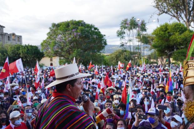 Sus primeras actividades en Cajamarca no tuvieron mucha acogida. El mitin del 5 de abril fue otra historia. (Foto: Perú Libre)