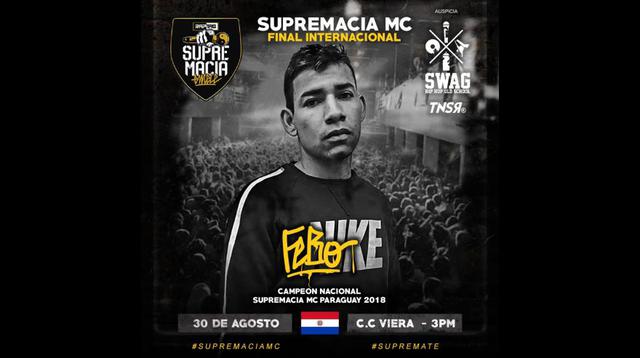 Febo de Paraguay. Se coronó Campeón Nacional Supremacía MC Paraguay 2018. (Foto: Supremacía MC)