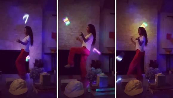 Thalía muestra sus habilidades circenses en video que se popularizó en redes sociales. (Instagram: @thalia)
