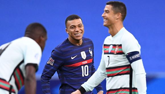 Kylian Mbappé y Cristiano Ronaldo se vieron las caras en el Francia vs. Portugal por la Liga de las Naciones | Foto: AFP